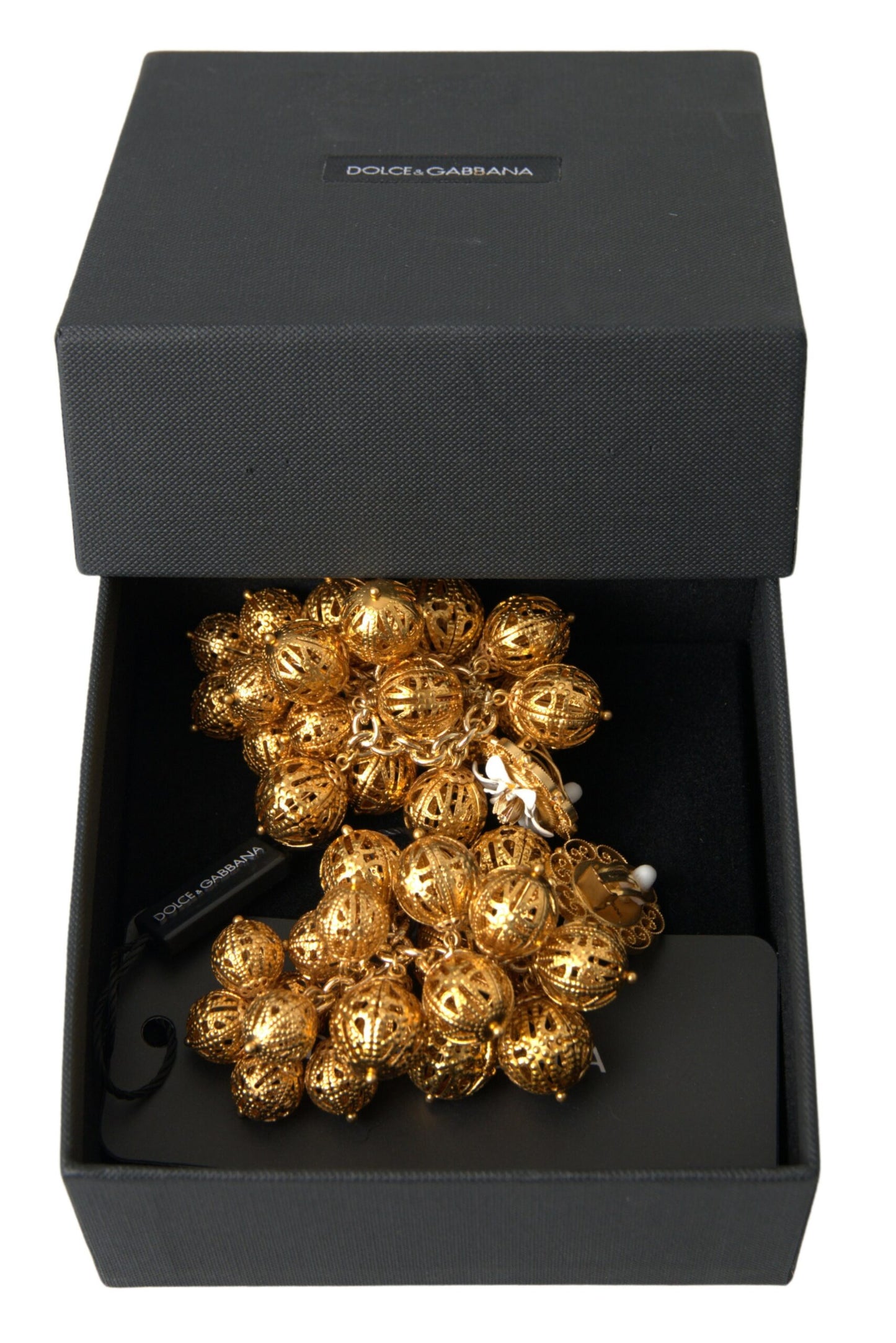 Elegant Gold Filigree Floral Clip-On Earrings