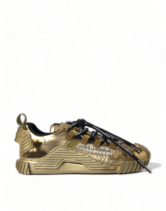 Gleaming Gold-Toned Luxury Sneakers
