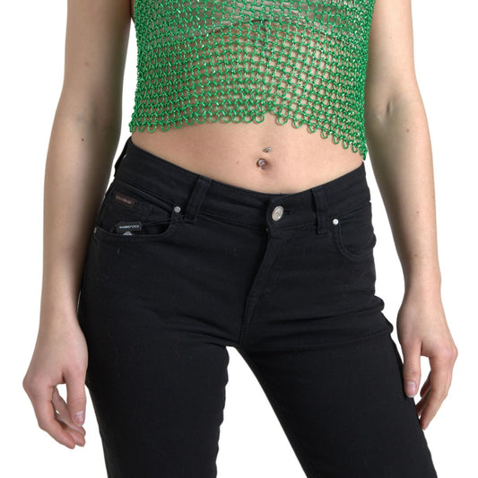 Emerald Halter Cropped Tank Top