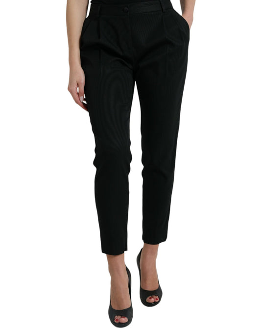 Elegant High-Waist Tapered Cropped Pants