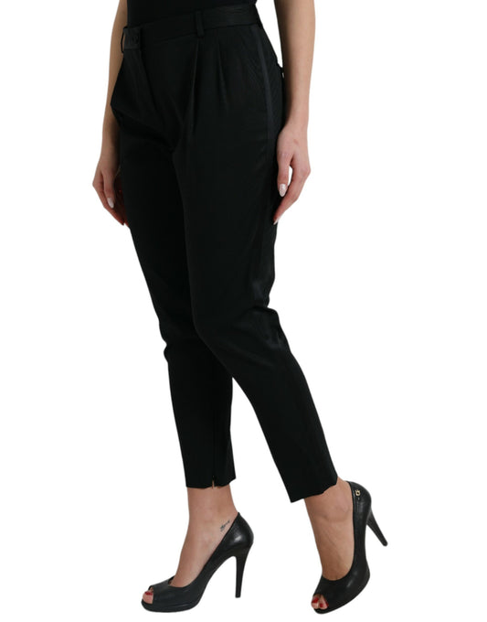 Elegant High-Waist Tapered Cropped Pants