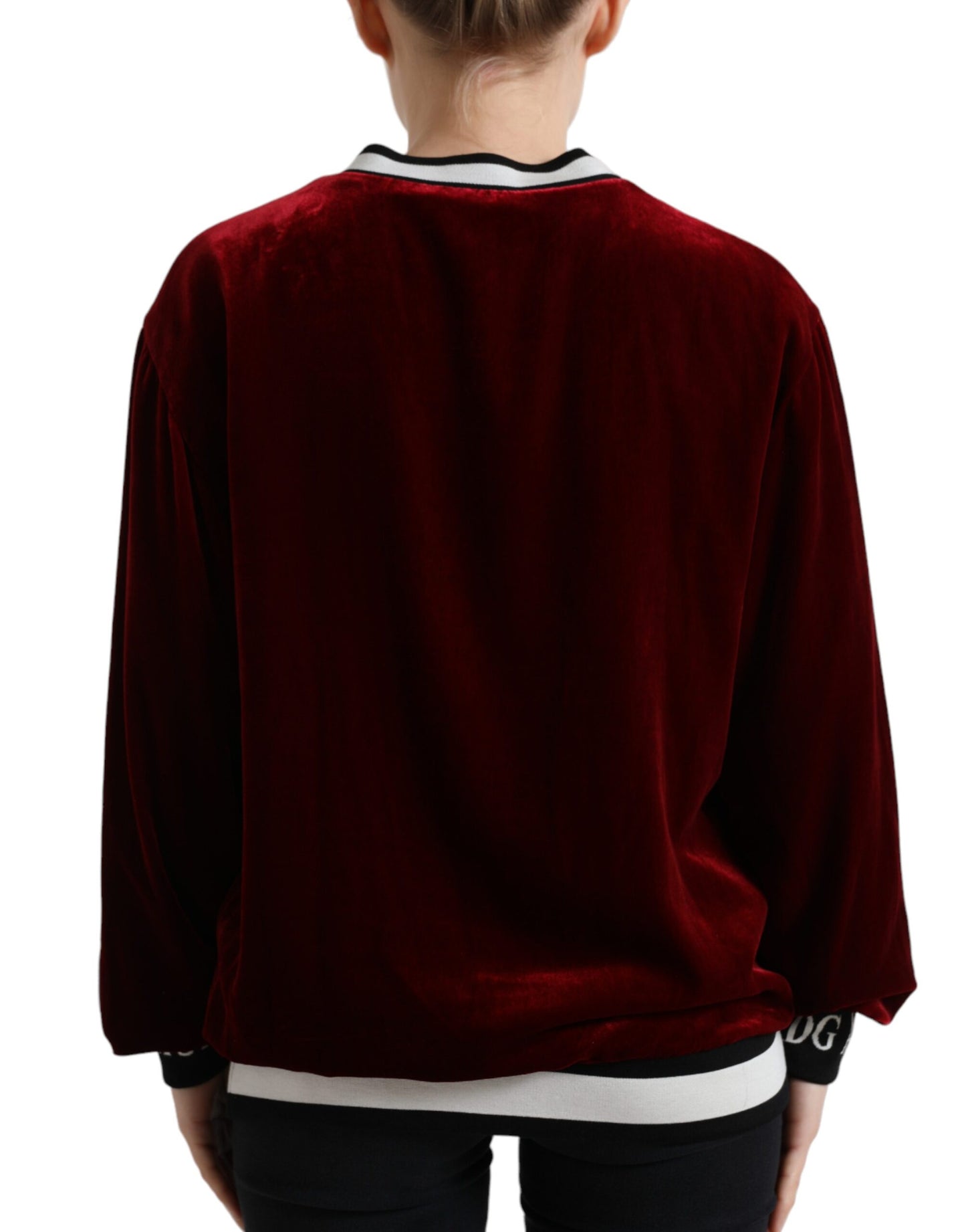 Elegant Bordeaux Silk-Blend Sweater