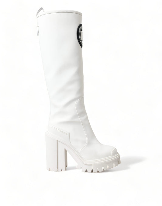 Elegant White High-Top Trekking Boots