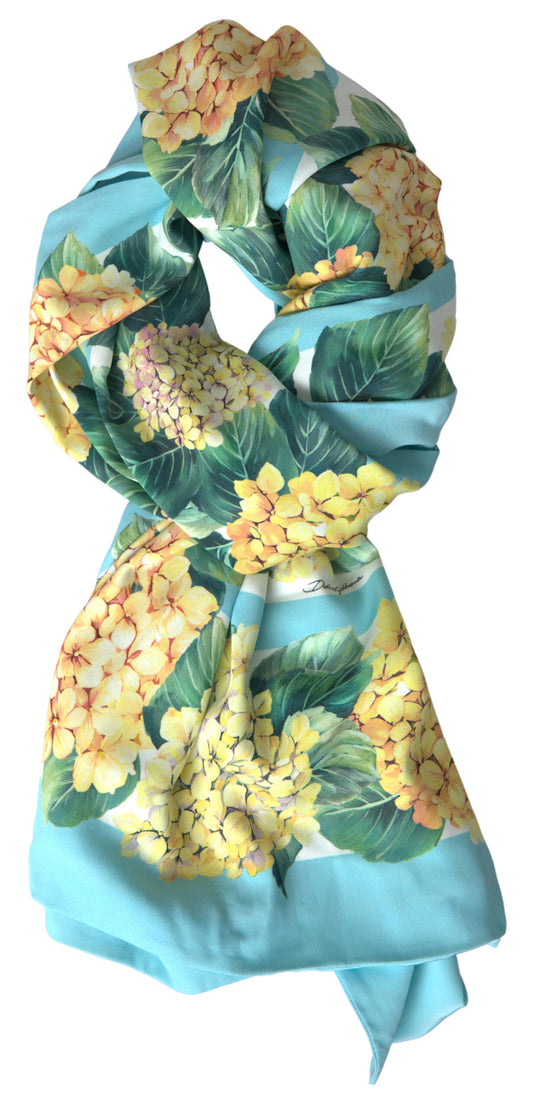 Multicolor Floral Silk Shawl Foulard Scarf