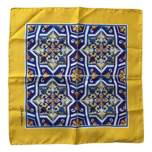 Multicolor Patterned Silk Handkerchief Scarf