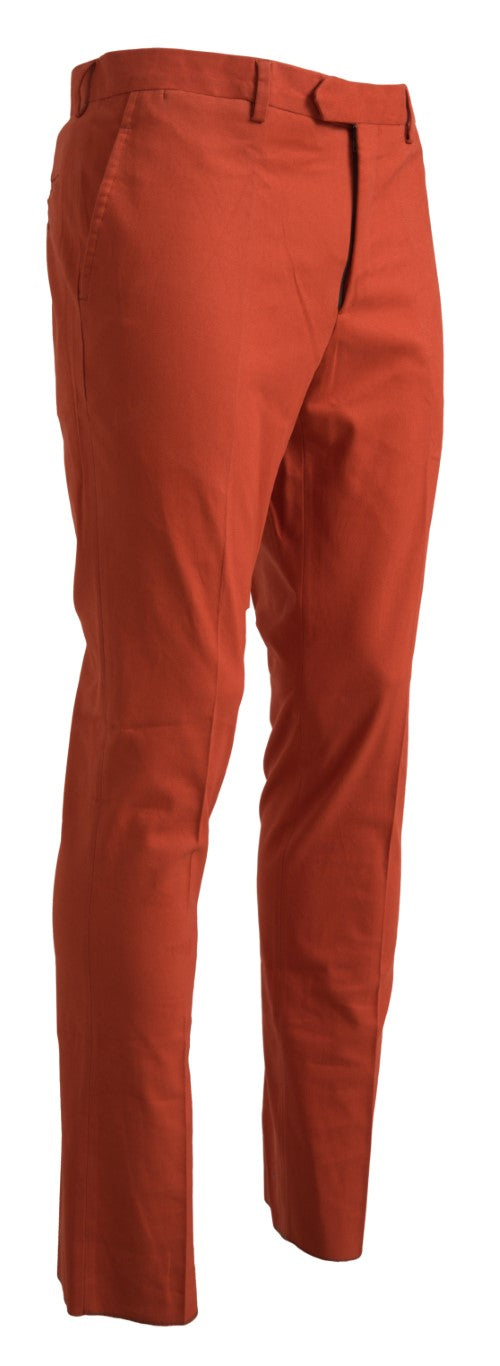 Elegant Orange Pure Cotton Pants