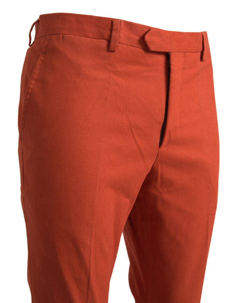 Elegant Orange Pure Cotton Pants