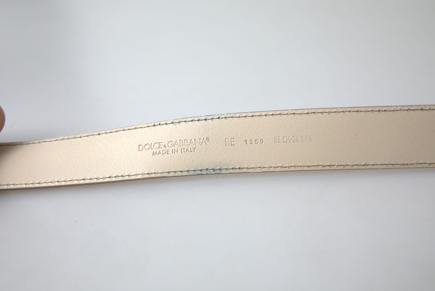 Chic Beige Italian Leather Belt