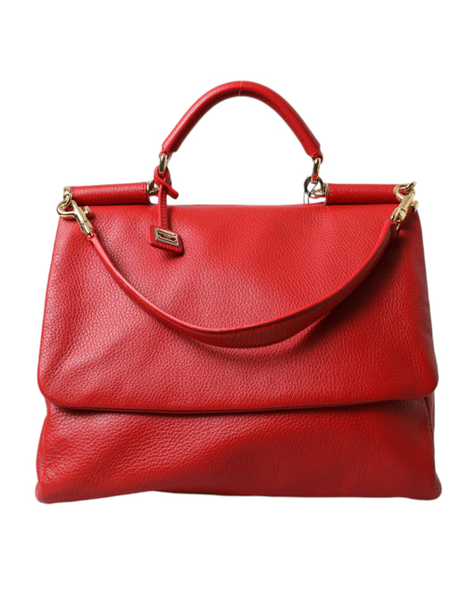 Elegant Deerskin Medium Shoulder Bag in Red