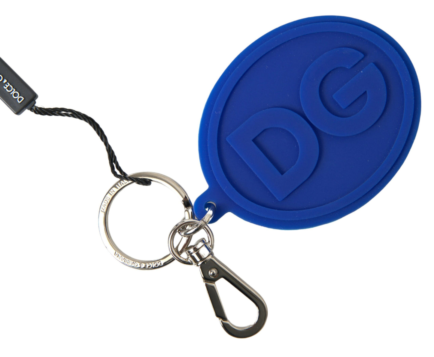 Chic Brass and Rubber Logo Keychain