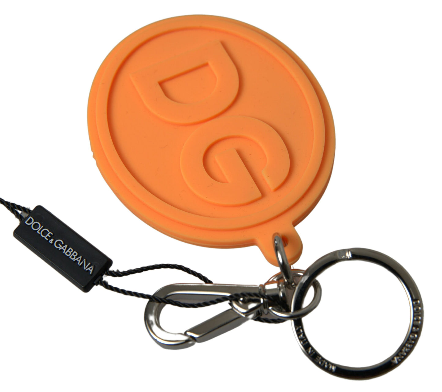 Chic Orange & Gold Keychain Accessory