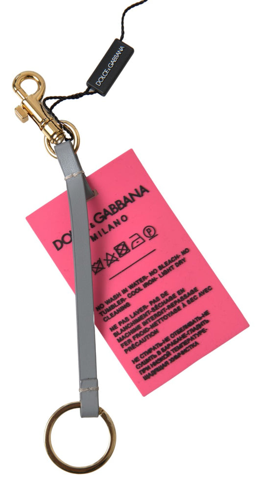 Pink Silicone DG Logo Gold Brass Keyring Women Keychain