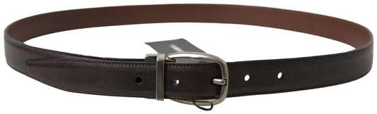 Brown Leather Metal Buckle Men Cintura Belt