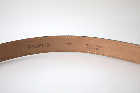 Exquisite Italian Leather Belt with Metal Buckle