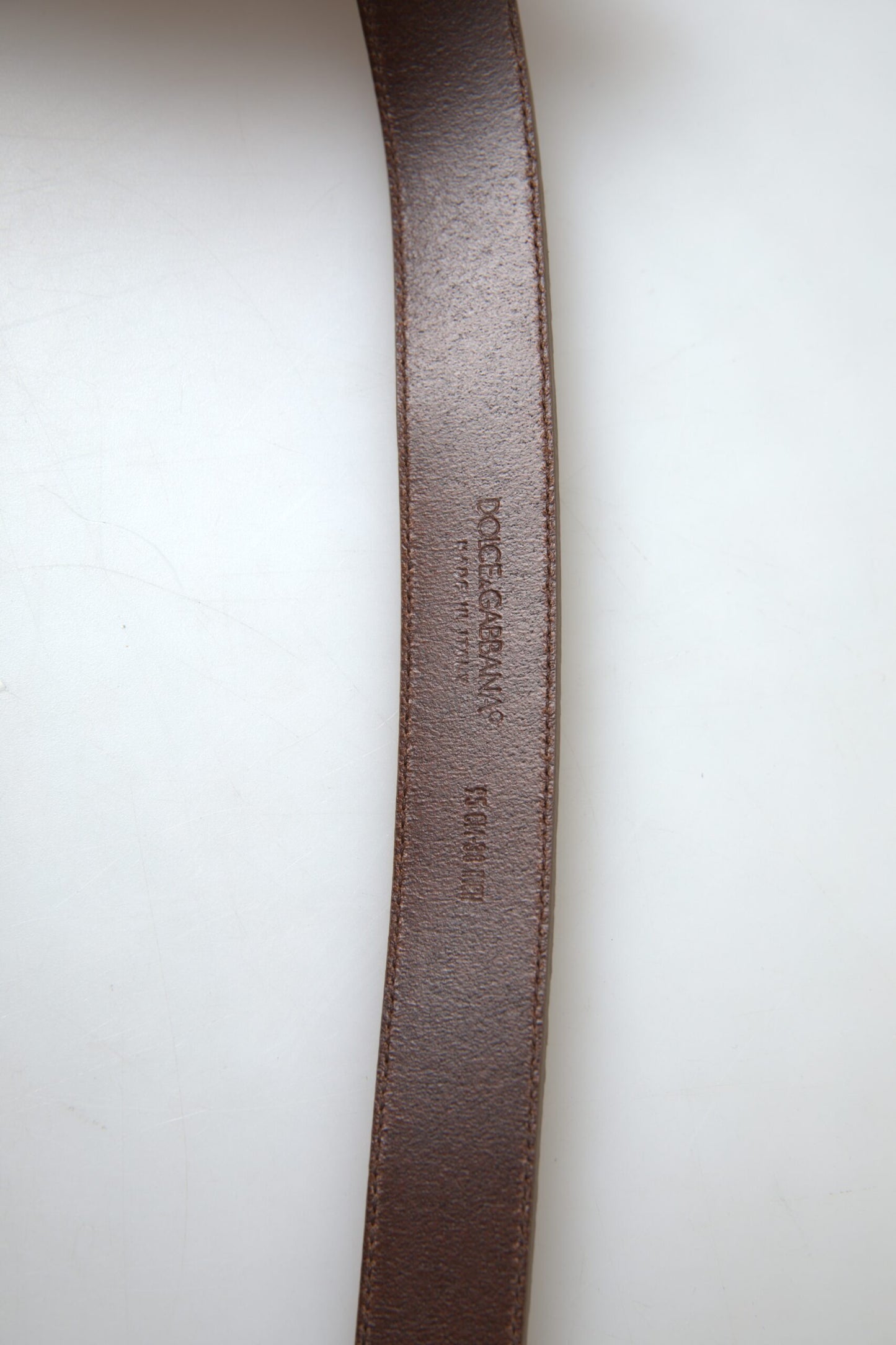 Elegant Beige Leather Belt with Metal Buckle