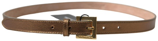 Bronze Leather Metal Gold Buckle Belt