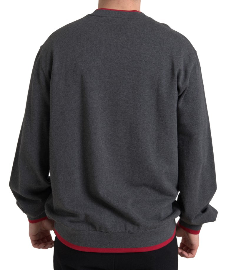 Elegant Gray Crewneck Pullover Sweater