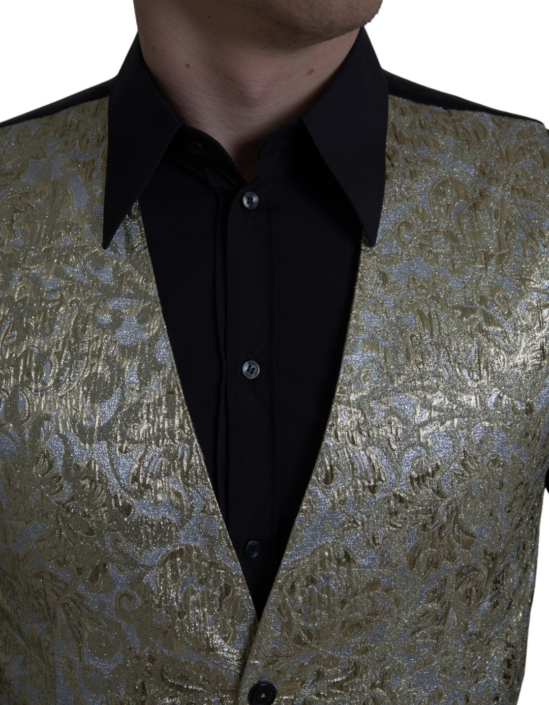 Elegant Gold Silk Formal Vest