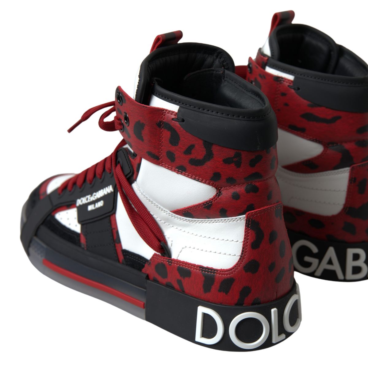 High-Top Leopard Sneakers in Lush Red Tones