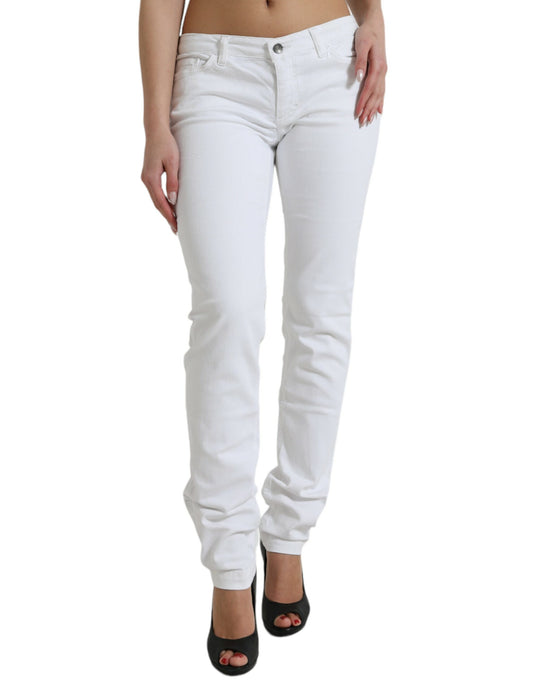 Chic White Stretch Denim Jeans