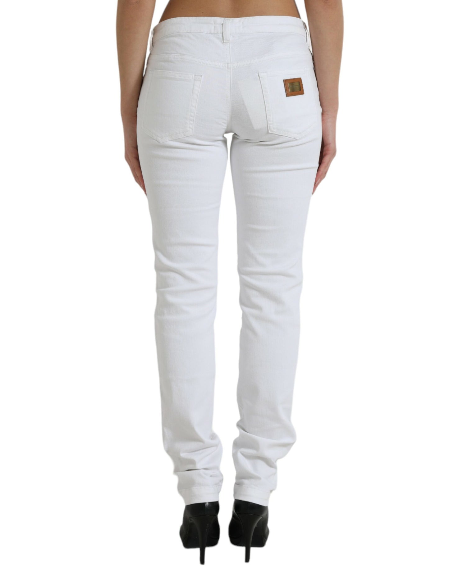 Chic White Stretch Denim Jeans