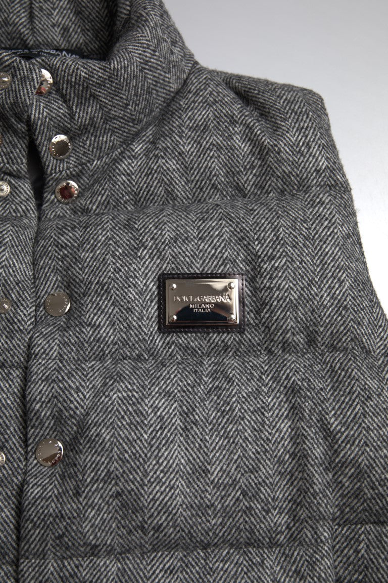 Elegant Chevron Knit Wool Blend Vest Jacket