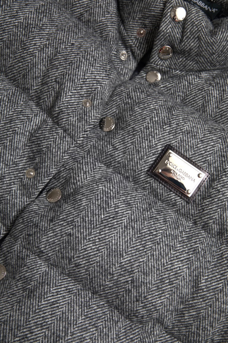 Elegant Chevron Knit Wool Blend Vest Jacket