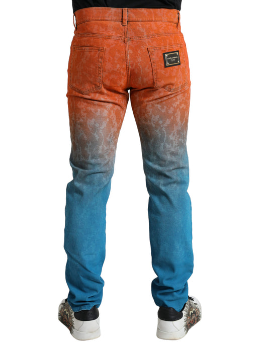 Multicolor Ombre Cotton Slim Fit Denim Jeans