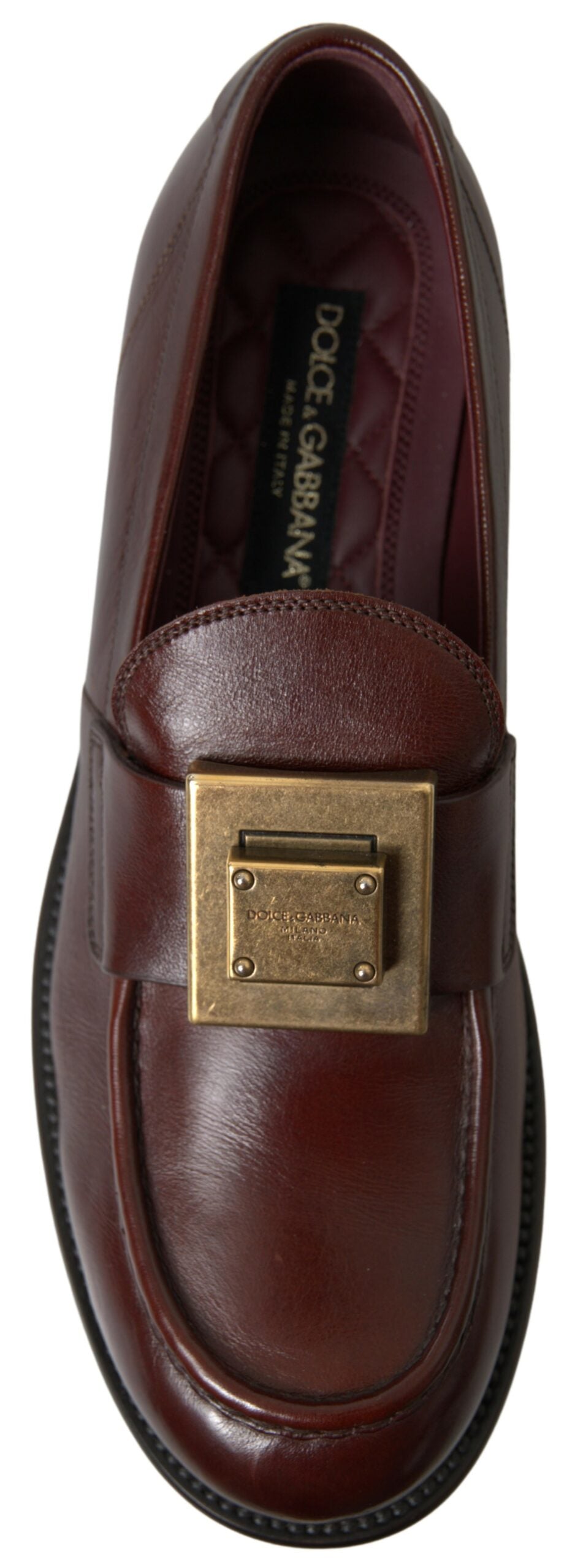 Elegant Bordeaux Leather Dress Loafers