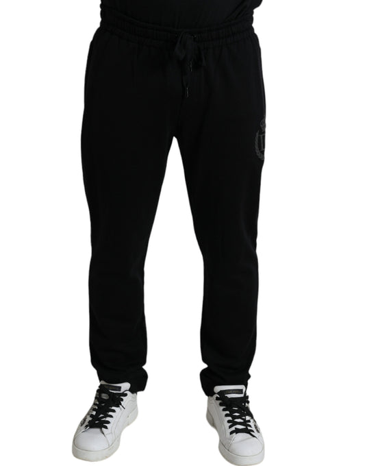Black DG Logo Skinny Jogger Sweatpants Pants