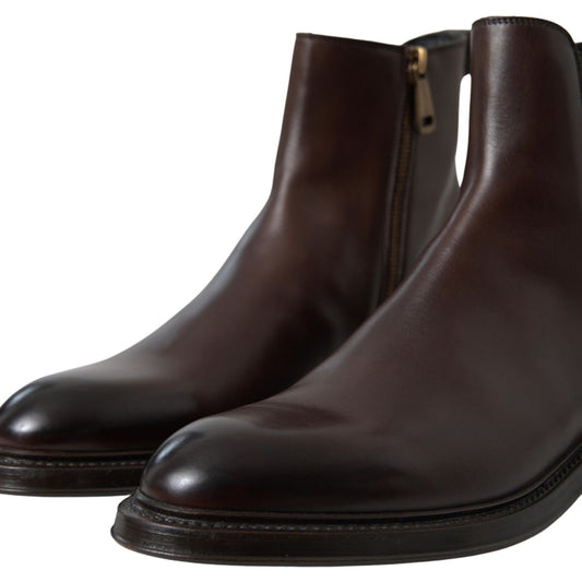 Brown Leather Chelsea Mens Boots Shoes