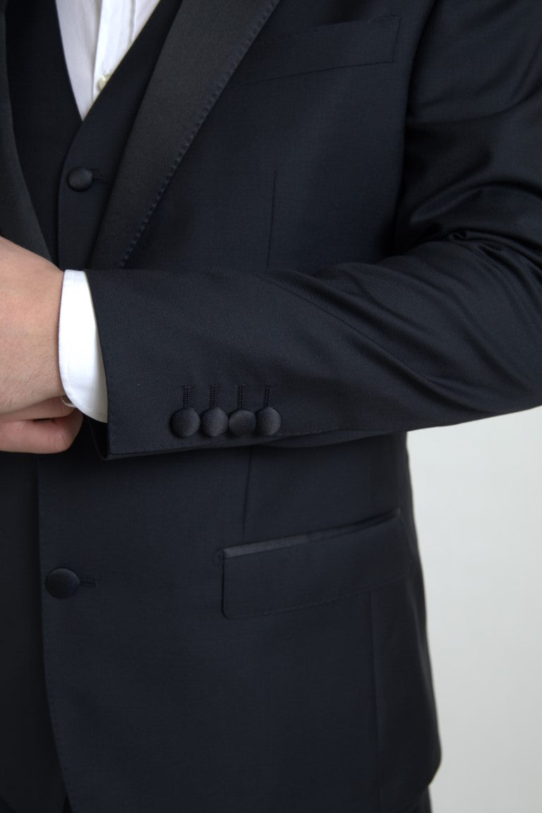Elegant Slim Fit Black Three-Piece Suit