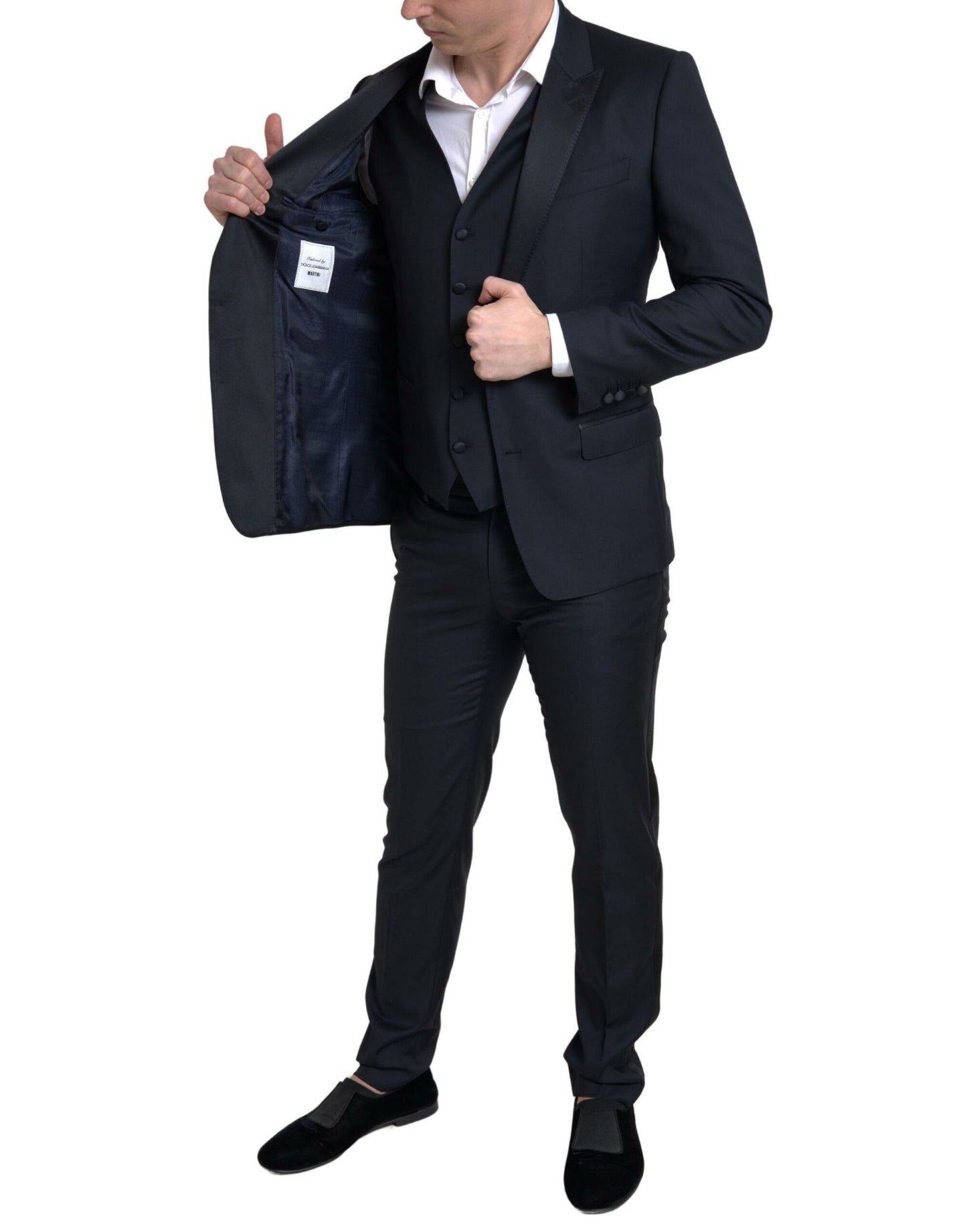 Elegant Slim Fit Black Three-Piece Suit