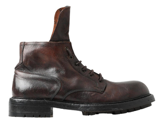 Men Brown Leather Ankle Boots Shoes