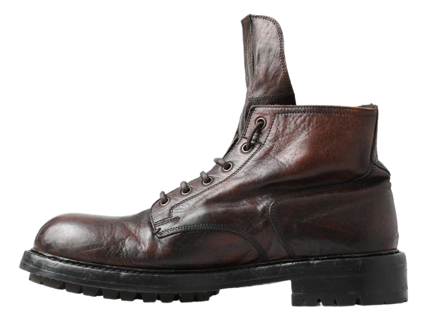Elegant Combat Leather Boots - Refined Style
