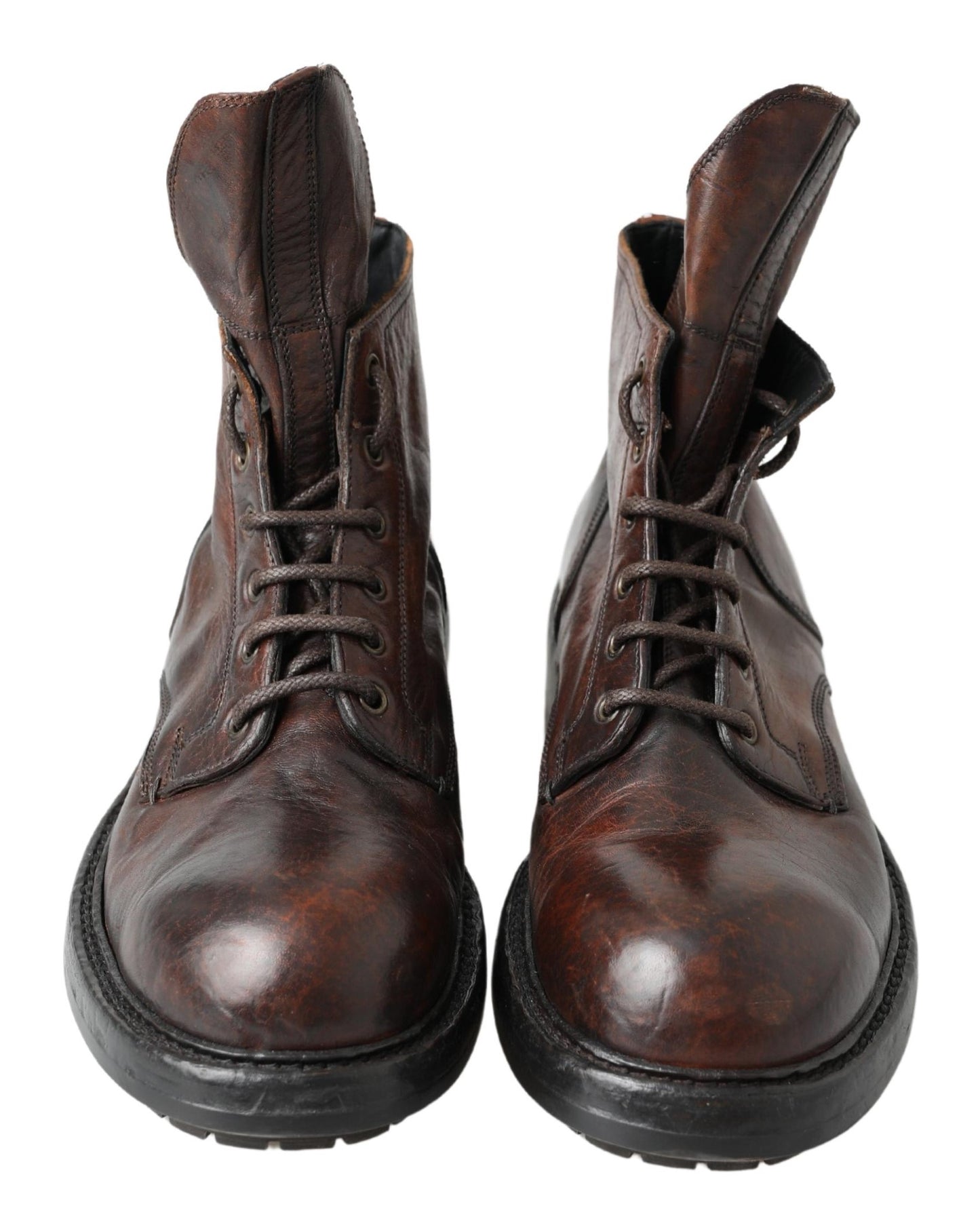 Elegant Combat Leather Boots - Refined Style