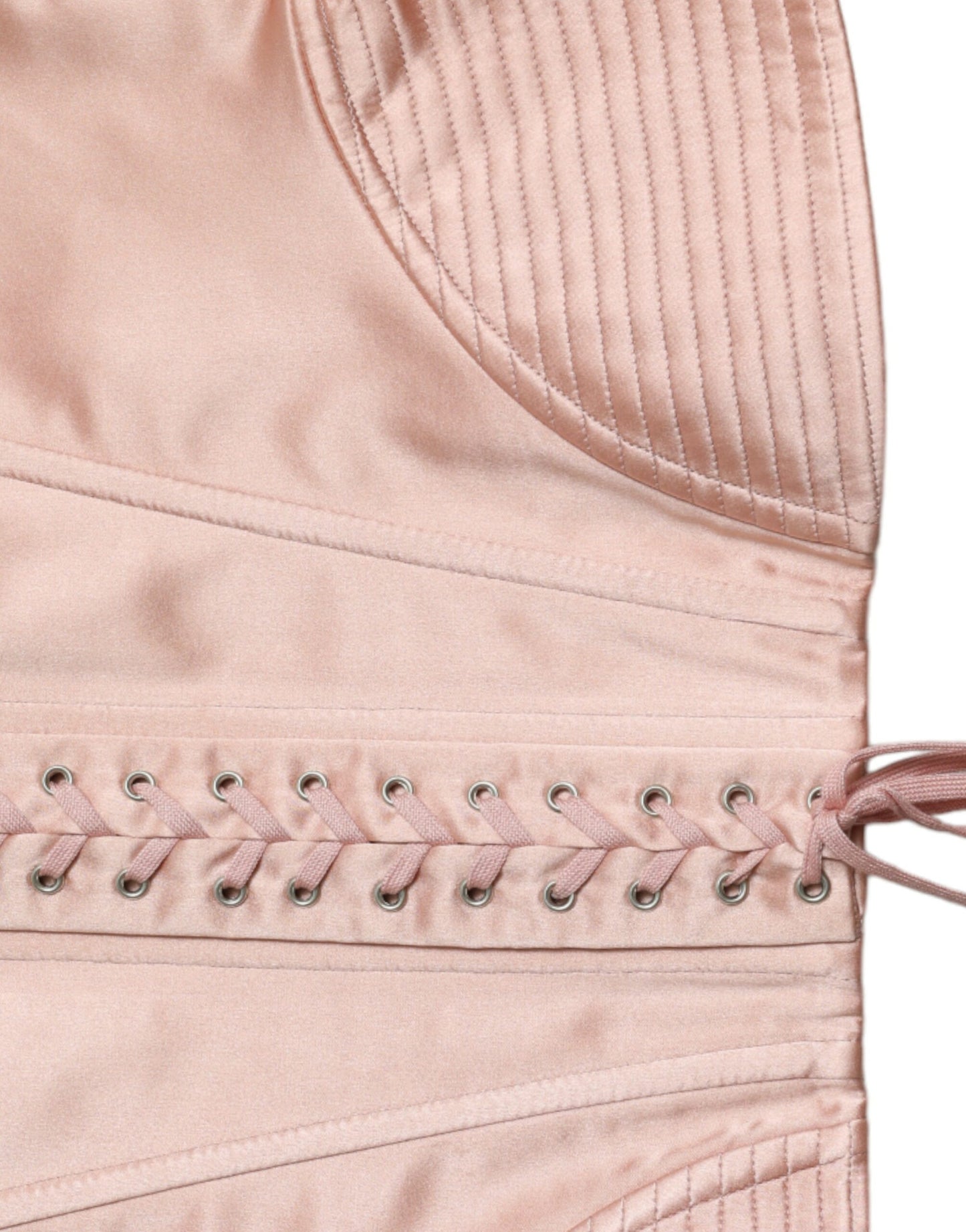 Elegant Pink Lace-Up Corset Belt