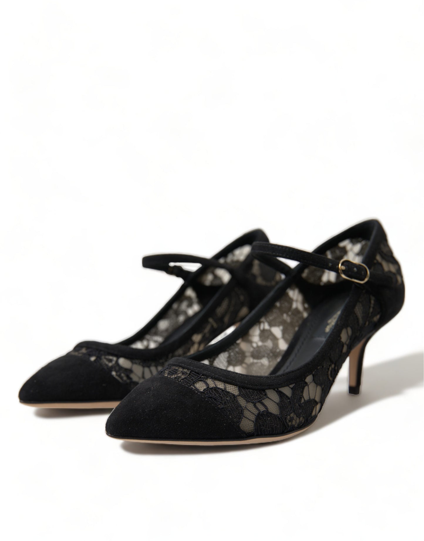 Elegant Black Taormina Lace Heels