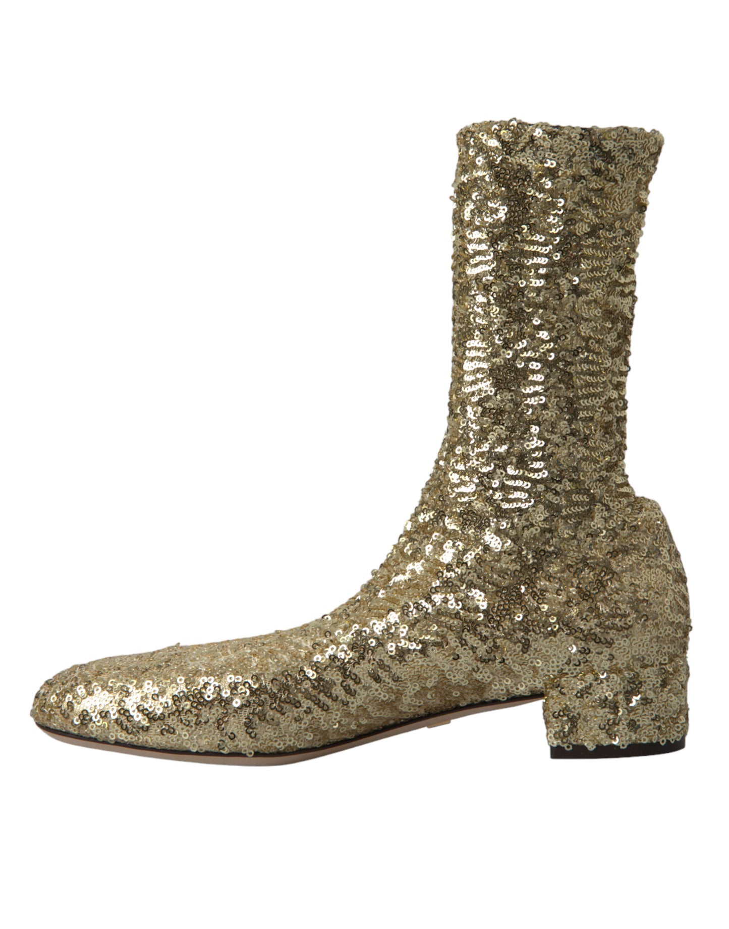 Elegant Mid Calf Gold Boots Exclusive Design