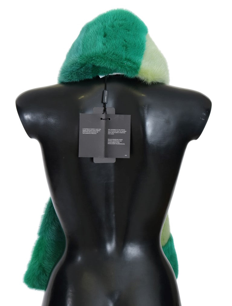 Elegant Green Mink Fur Scarf Wrap