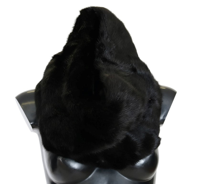 Black Mink Fur Collar Scarf
