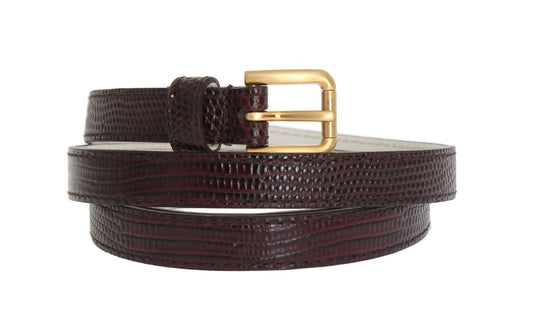 Elegant Bordeaux Leather Waist Belt