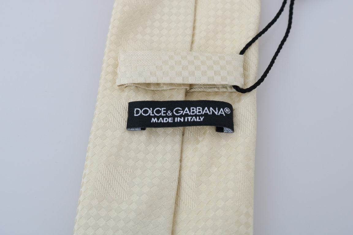 Elegant Beige Silk Necktie