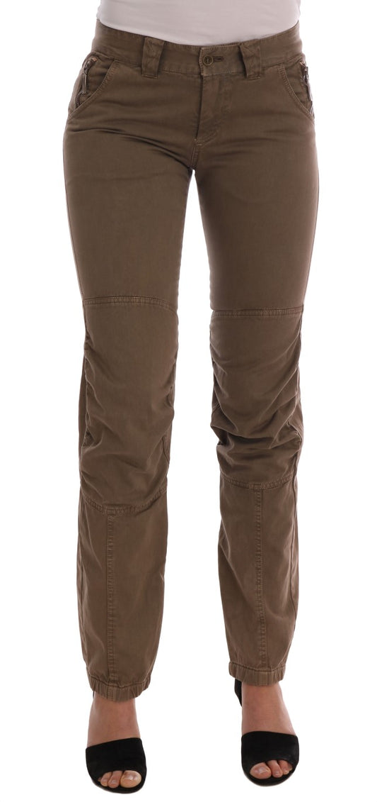 Chic Brown Casual Cotton Pants