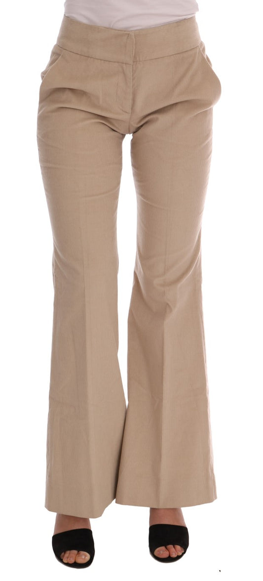 Chic Beige Bootcut Flared Pants