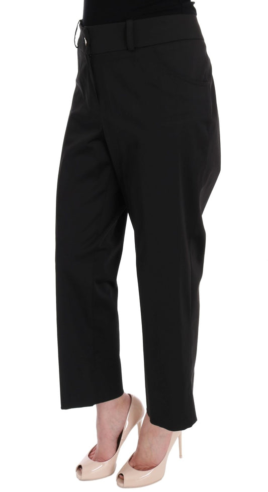 Elegant Black Capri Pants by Italian Couturier