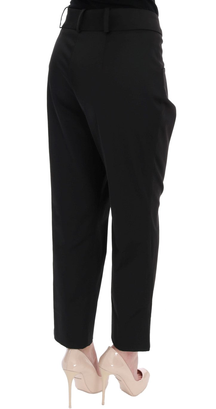 Elegant Black Capri Pants by Italian Couturier