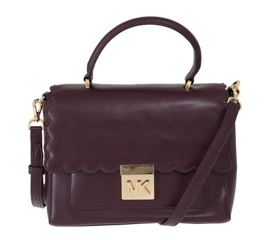 Elegant Purple Leather Mindy Shoulder Bag