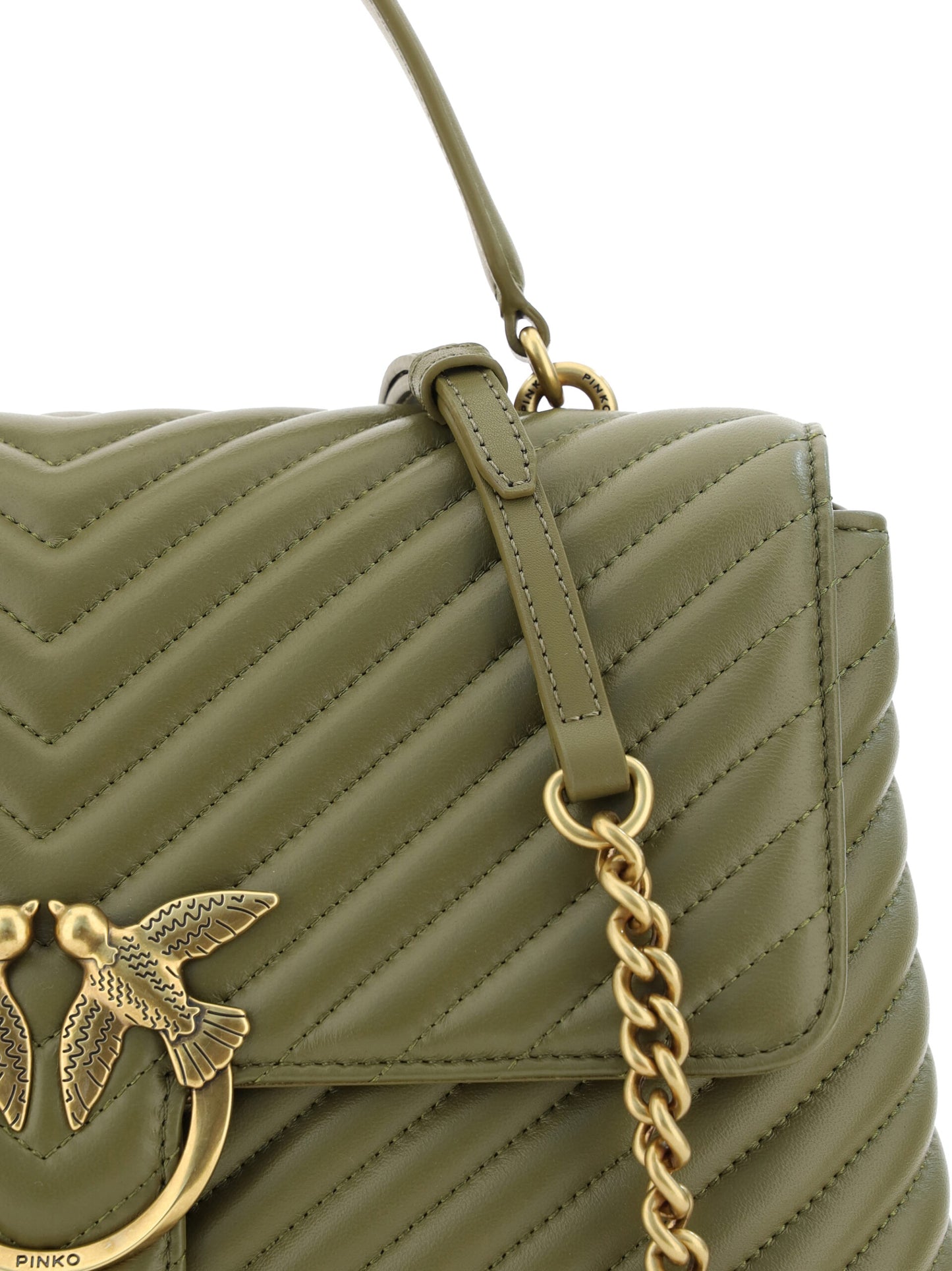 Emerald Elegance Calf Leather Handbag