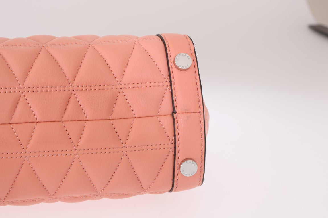 Elegant Peach Leather Shoulder Bag